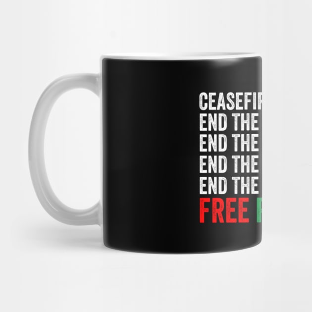 Ceasefire Now - End the Genocide Free Plaestine by Sarjonello